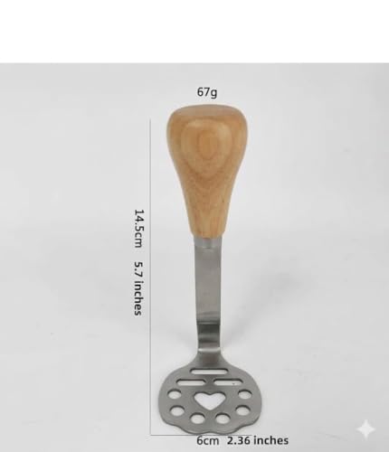 Image of Mini Potato Masher Stainless Steel - Small Hand Masher for Aloo, Banana & Vegetables - Heavy Duty Pav Bhaji Masher, Compact Kitchen Tool for Home Cooking(Pack of 1)