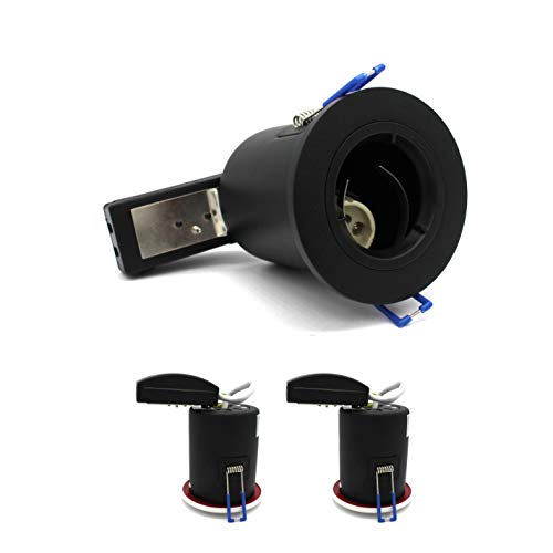 2 X Sanlumia LED Fire Rated Downlight Can GU10 Recessed Ceiling Twist & Lock Downlight IP20 Black
