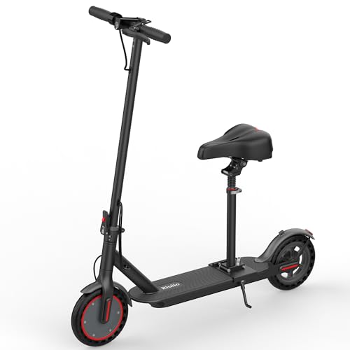 Electric Scooter for Adults with Seat, 350W Motor, 19MPH Speed & 21-Mile Range – Foldable UL2272 Certified Commuter E-Scooter with App Control & Dual Brakes