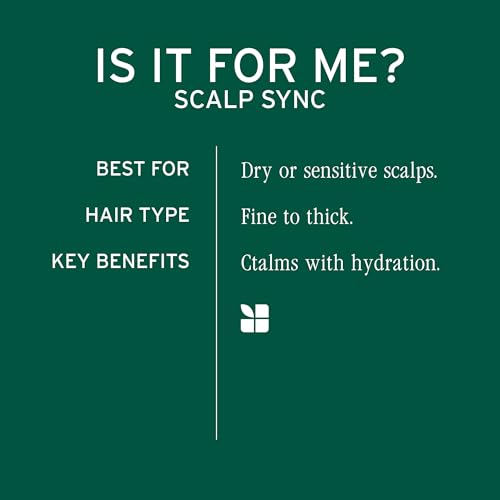 Image of Biolage Scalp Sync Calming Shampoo - Gently Cleanses Dry & Sensitive Scalps, Hydrates & Soothes, Fermented Tea Blend & Glycolic Acid, Vegan & Paraben-Free