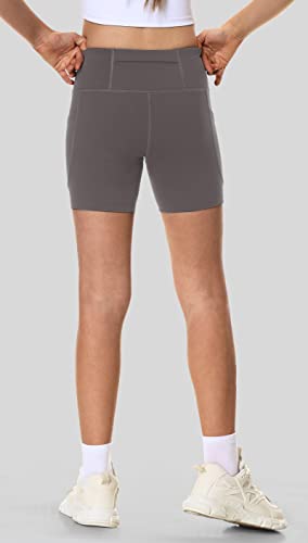 IUGA Girl's 5" Volleyball Biker Shorts Stretch Kid Cheer Shorts Dance Athletic Compression Spandex Shorts with Pockets2