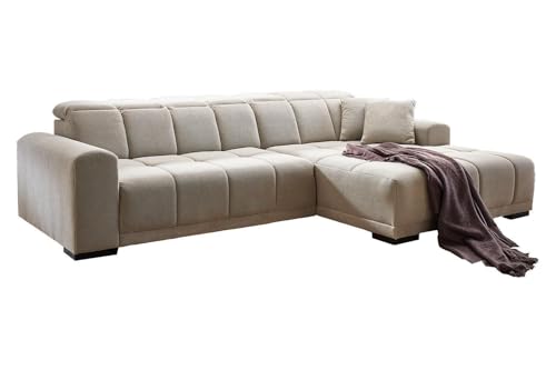Home4You Ecksofa - 301 x 195 cm - Beige - Webstoff - elektr. Sitztiefenverstellung Home4You Ecksofa - 301 x 195 cm - Beige - Webstoff - elektr. Sitztiefenverstellung