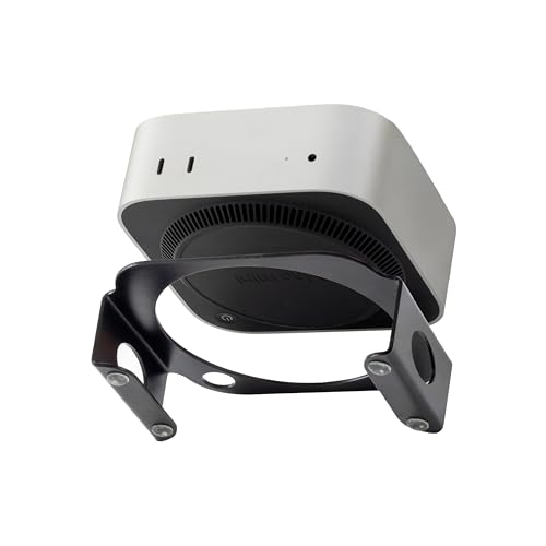 Image of CHEVIK MiniMount Steel Stand - Durable Powder-Coated Desktop Mount, Improved Cooling, Easy Power Button Access, Sleek Design & Desk Organizer for Mac mini M4 & M4 Pro (Power Reach) (Black MiniMount)