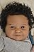 Ardol 20 Inches Real Baby Size Sweet Smiling Rooted Curly Hair Lifelike African American Reborn Baby Doll Realistic Newborn Soft Cloth Body Dolls in Dark Brown Skin