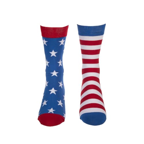 Bioworld 4 de julho, bandeira americana estrelas e listras meias de gola redonda juvenil, Estrelas e