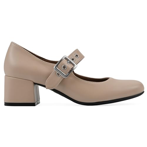 WHITE MOUNTAIN Women's Lasso Mary Jane Block Heel3