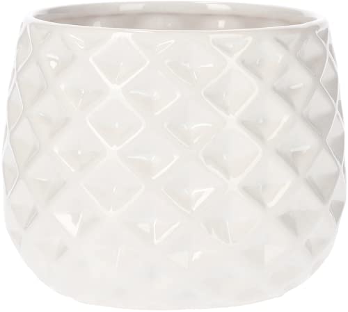 KOTARBAU® Keramik-Blumentopf Übertopf Ø 13 cm für Blumen Pflanzen Weiß