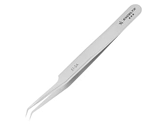Excelta - 51-SA - Tweezers - Very Fine Point - Angulated - Three Star - Anti-Mag. SS, 0.06" Height, 0.39300000000000002" Wide, 4.5" Length