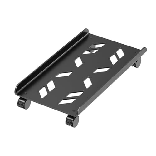 Abaodam 可動式キャスター付きコンピュータタワースタンド 冷間圧延鋼製 ブレーキ機能付き移動用ラック オフィス 自宅対応通気性向上ホル