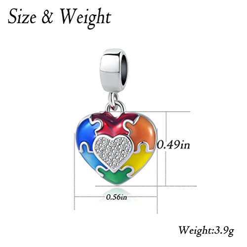 NanMuc Autism Awareness Charm Necklace Puzzle Piece Enamel ASD Pendant- You Fit Me Perfectly Heart Charms3
