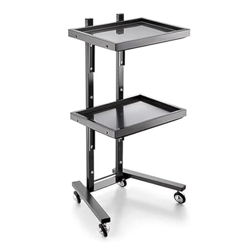 Carrito plegable de acero inoxidable de 2 niveles con ruedas 2