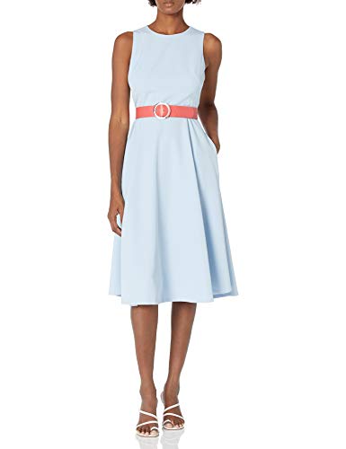 Vince Camuto Women s MIDI FIT and Flare Dress, Sky, 14