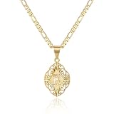 KissYan Initial Necklaces for Women, 14K Gold Plated A-Z Letter Necklace Adjustable Figaro Chain Personalized Jewelry Gift(K)