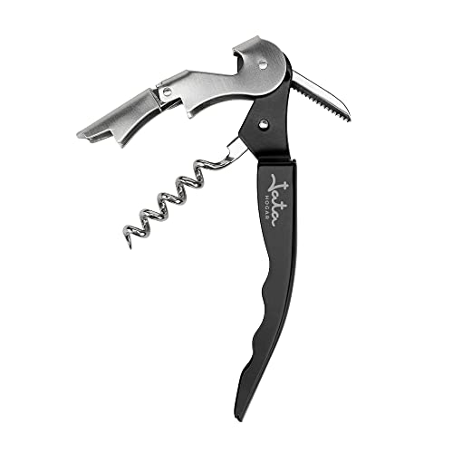 Miniatura 2 de Jata HVIN2202 - Abridor de Vino, Sacacorchos de Palanca con doble impulso articulado, Incluye navaja cortacápsulas y abridor de tapones, De acero inoxidable, ABS (Paquete de 2)