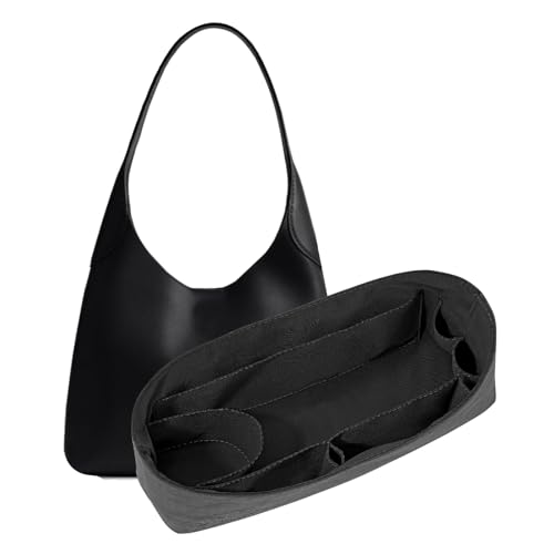 LOUKAYCCI Purse Organizer Insert for Coach brooklyn 28 Bag Insert Organizer DupontPaper Lightweight Purse Insert (Black&Black)