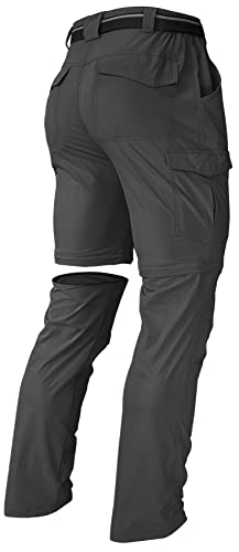 Image of Men's Hiking Pants Convertible Zip Off Lightweight Waterproof Quick Dry Outdoor Fishing Travel Safari Camping