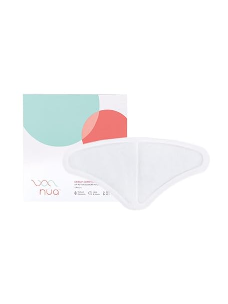 Nua Cramp Comfort || Pack of 3 Heat Patches for Period Pain and Cramps || 100% Natural Ingredients and Portable || 8 Hours Pain Relief || Quick Relief from Menstrual Pain
