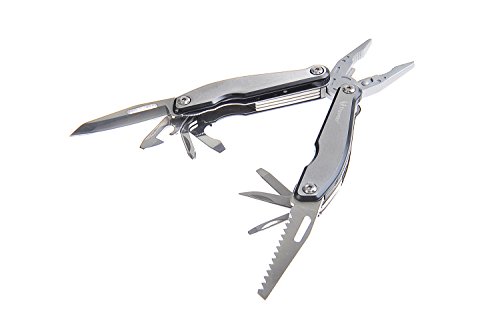 Huntington Traveler Deluxe, herramienta multiusos: alicates de diseño mecánico reforzado, diseñado para la supervivencia, con 8 herramientas hechas de acero inoxidable extra fuerte 4CR13, MQ001-3G-03 (DE)