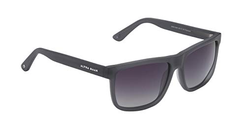 ALPHA MAAN Square Oversized Wayfarer Sunglasses for Men | Polarized + Anti Reflection Coating | Matt Acetate Gunpowder Rim â€“ Gradient Inked Lens