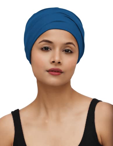Image of The Headscarves Women Silky Soft Bamboo Viscose Sleep Cap for Hair Loss Chemo Headwear Skull Cap Free Size (Multicolor) (HS3 Multicolor)