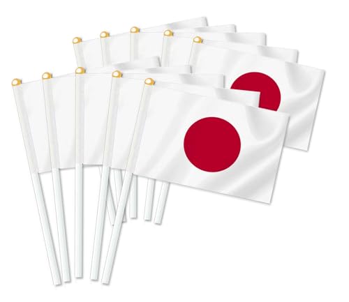 25 Stück Japan Handheld Flagge,Japanisch Dekor Hand gehalten Hold Fahne, Dekoration Banner hand Japan