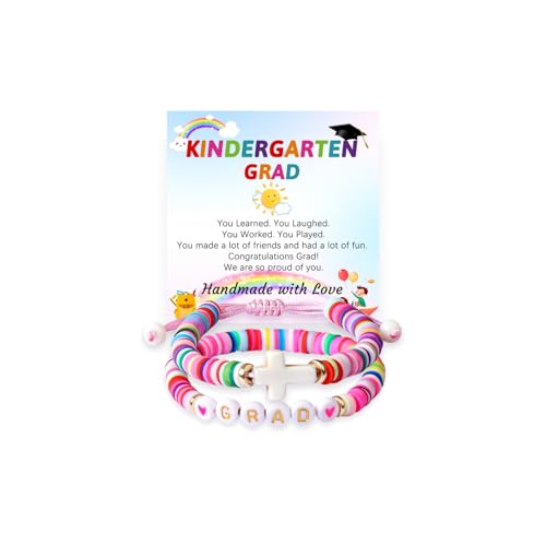 YUZHEJIE Kinder-garten Graduation Gifts 2025 Kindergarten Pre-K Graduation Bracelet for Gir Daughter Granddaughter Niece with Card Present Box