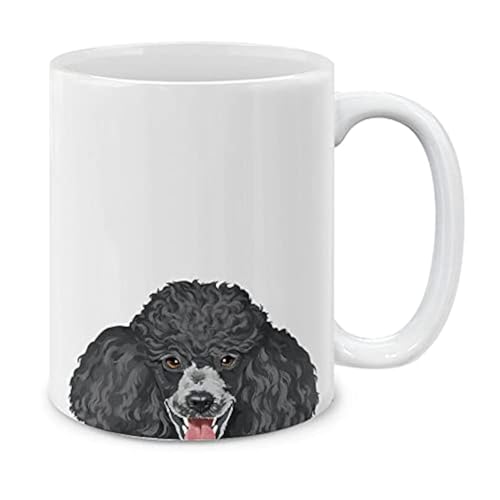 Image of MUGBREW Black Standard Poodle Ceramic Coffee Mug Tea Cup, 11 OZ