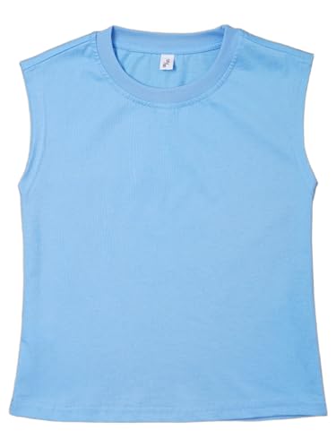 Kids Boys Cotton Soft Sleeveless Tank Tops Solid Moisture Wicking Crewneck Tank Tops Athletic Shirts3