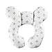 Cuscino a forma di U del bambino, cuscino di viaggio del bambino, cuscino di sostegno della testa e del collo per il sedile dell'automobile, Bianco Grigio Plus, Taglia unica