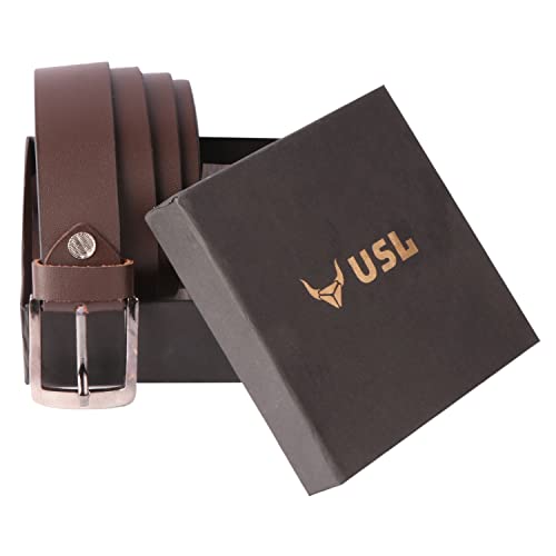 Image of USL Casual /Formal Genuine Leather Belt With Adjustable Buckle For Men