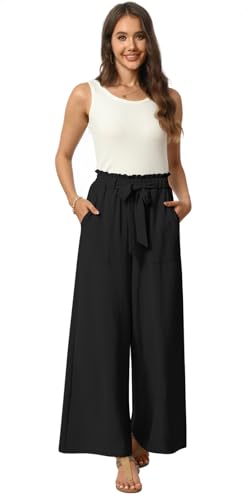 Anyhold Wide-Leg Palazzo Pants (Black) — view 5