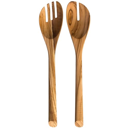 Comparison: Best Olive Wood Salad Bowl Set 8 Rock & Branch Olive Wood Salad Serving Utensils, Great for Tossing and Serving Salad, Pasta and More