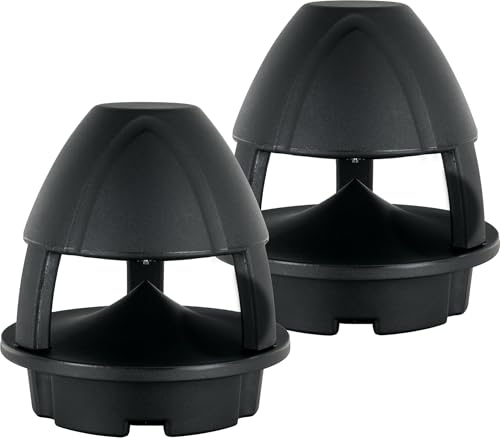 WPL-660BK BT Coppia Casse Outdoor 360° - 2 casse attive 2 vie per giardino - Portata Bluetooth: ca. 10 metri - Distribuzione sonora a - Resistenti ad acqua e UV IP56 - Nero