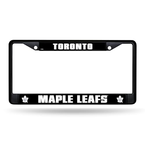 Cadre de voiture Toronto Maple Leafs NHL Rico Industries en métal noir 30,5x15,2 cm