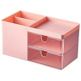 Mionno Pen Holder with Drawer, Office Desk Pen Organizer Multi-Functional Pencil Cup Makeup Brush...