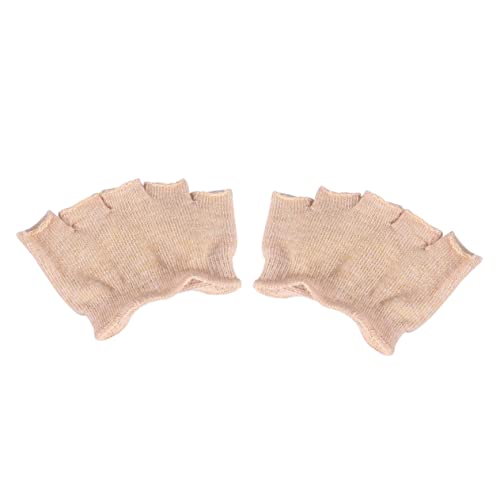 ERINGOGO Peep Toe Half Socks for Women Elastic Fabric Forefoot Support Pads Stylish Open Toed Design for Yoga Fitness Activities Khaki