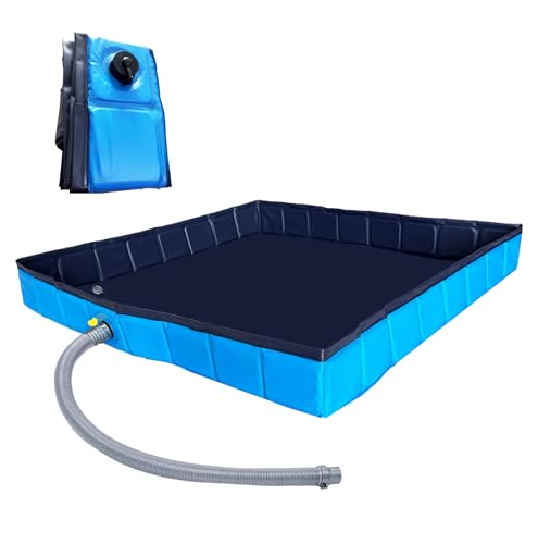 DLZZHDP Portable Shower Pan, Foldable Shower Base, Upgraded Shower Base Bottom Drainage Hole Design, Indoor and Outdoor Shower Base