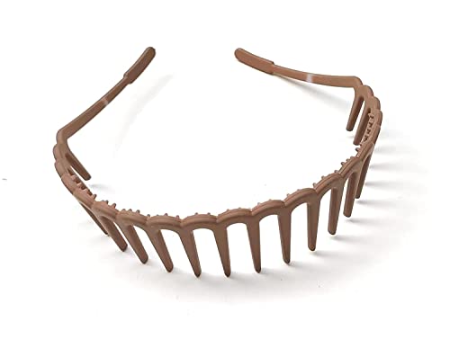 Image of MOOLYAVAAN PRODUCTS Matte Finish Elastic Wavy Toothed Hairband Plastic Sharks Tooth Hair Comb Zigzag Headband Hair Hoop Hair Clasps for Women Girls (Pack of 12)