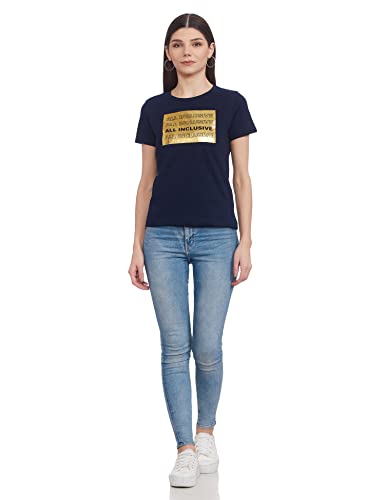 Image of Max Women's Printed Round Neck Casual Regular Fit T-Shirt