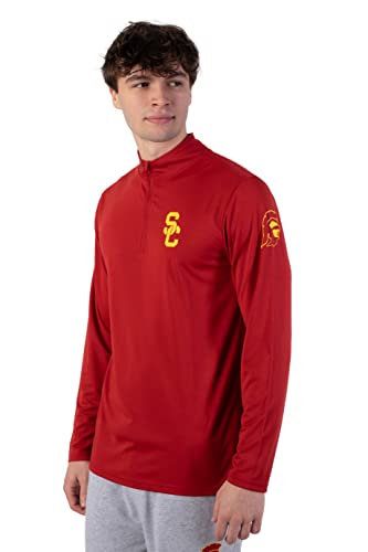 Ultra Game Mens 1/4 Zip 155 Gsm Ply Interlo Sports Fan Polo Shirts, Cardinal Red, Large #TOP1