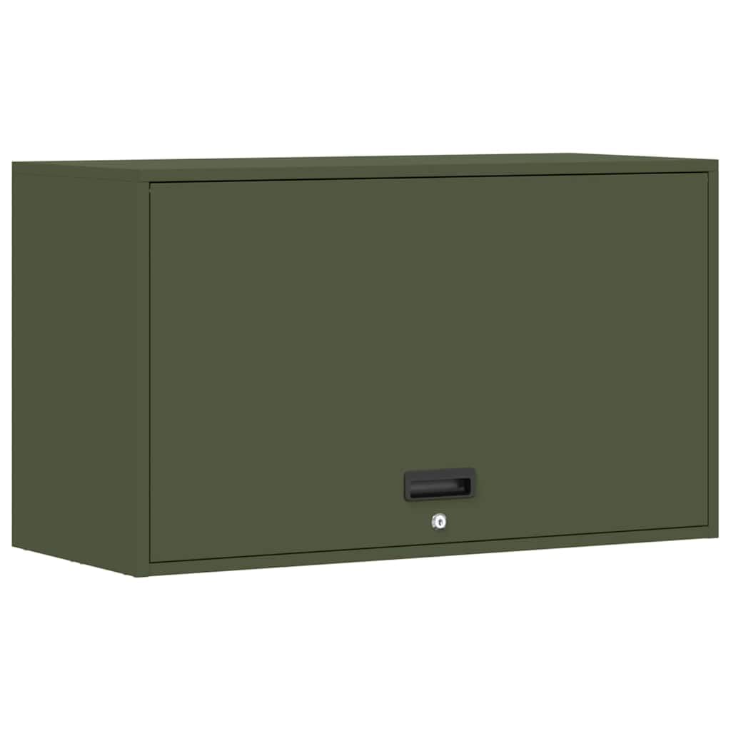 Armario de pared para garaje con puerta de elevación de gas, color verde oliva – Elevador de gas para almacenamiento de garaje para estructura de acero resistente y ahorro de espacio en la