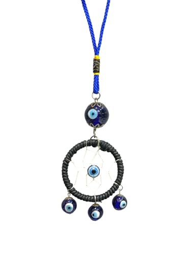 Image of AUGEN Evil Eye Wall Hanging Horse Shoe Design Blue Ornament for Home Office Shop Decor (9.5 Inches, 24)