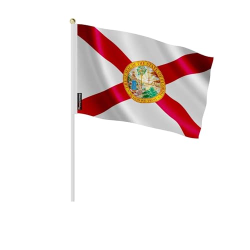 Mini drapeau Floride en tissu résistant avec mât rigide