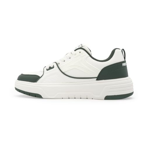 Image of Red Tape Men's Sneakers Black White Pu Round Toe Lace-Up