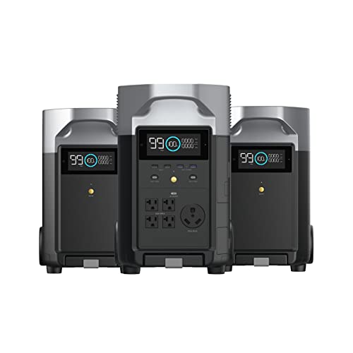 EF ECOFLOW 10.8kWh Portable Power Station: DELTA Pro with 2 Extra Battery, 120V Lifepo4 Battery Backup with Expandable Capacity, Solar Generator for Home Use, Power Outage, Camping, RV, Emergencies