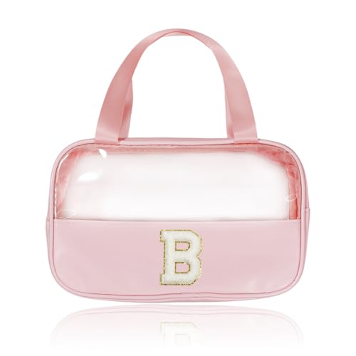 Bliceon Bolsa de maquillaje, bolsa de aseo de viaje transparente, regalos personalizados, bordado de bolso, para salir, necesidades diarias, maquillaje, viajes, regalos de cumpleaños para niñas, Bolsa