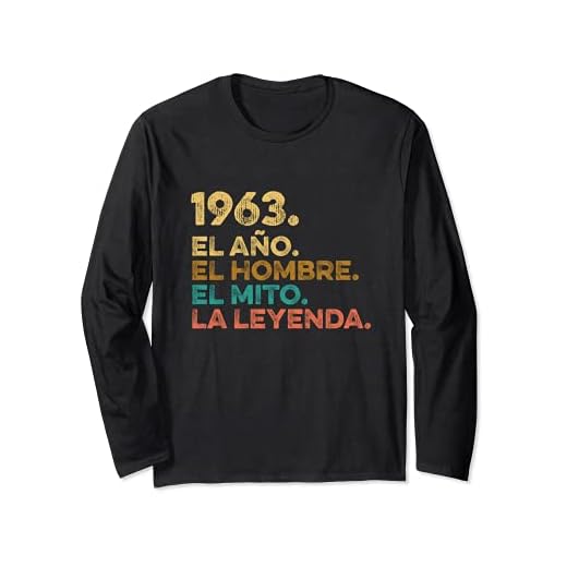 Año Hombre Mito Leyenda - Cumpleaños Regalo Vintage 1963 Manga Larga