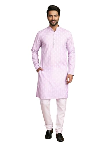 Image of Amazon Brand - Tavasya Men Floral Printed for Regular Fit Kurtas | Ethnic Wear | Festive | Cotton Blend | Knee Length