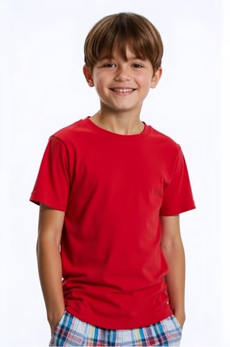 Huata Boys Girls Short Sleeve Tee T-Shirt Crewneck 2 Packs3