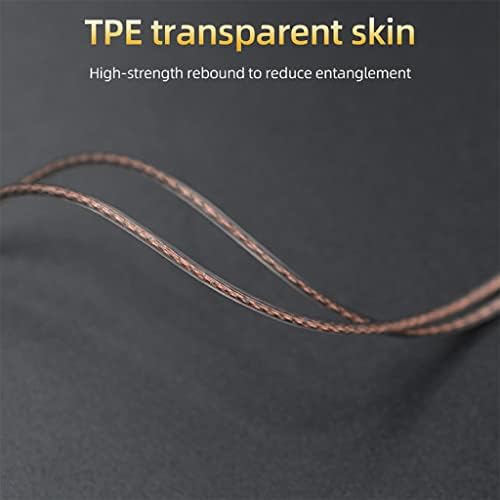 KZ New 0.75MM QDC Tangle Cable for IEM, High-Purity Oxygen-Free Copper Twisted Flat Upgrade Cable with 3.5mm Gold Plated Plug (No Mic, 0.75MM QDC)